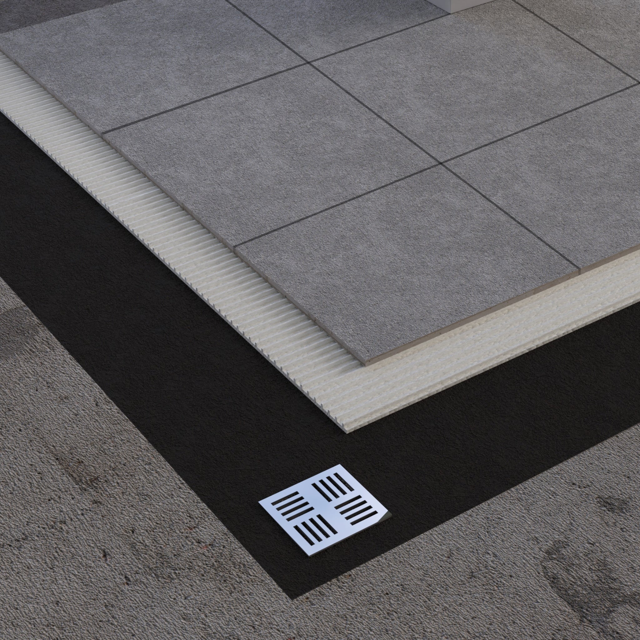 Open Terrace Tile Installation